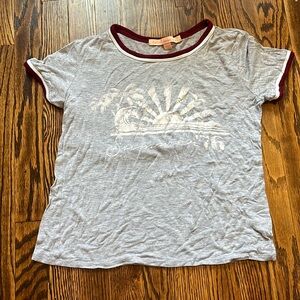 summer ‘76 gray with white and maroon details t-shirt